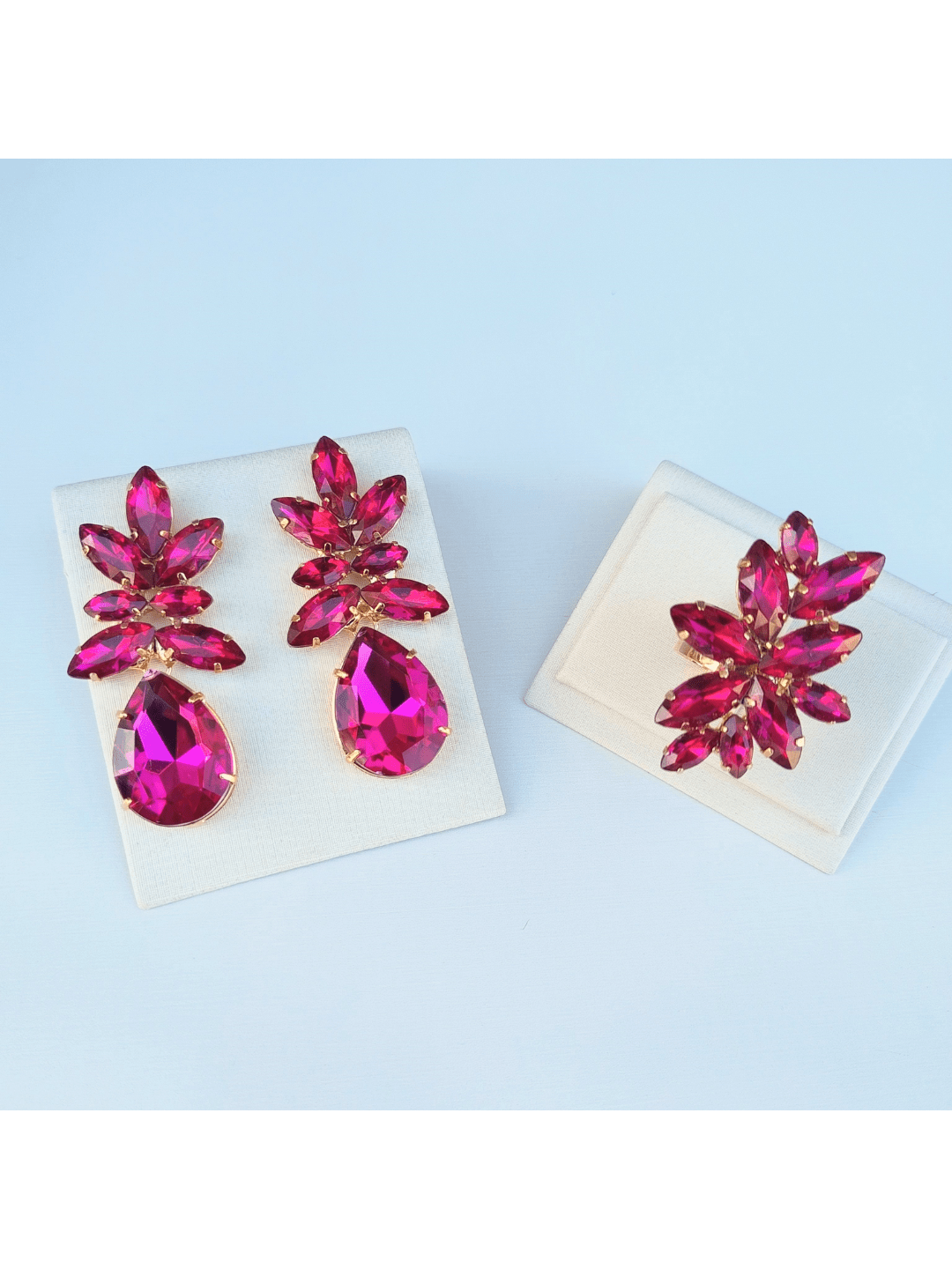 Kit Brinco, anel Regulável, clutch trevinho pink Cor:Pink