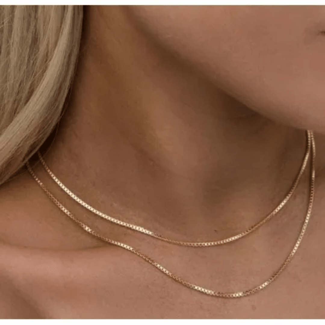 COLAR DUPLO VENEZIANA BANHO DE OURO Cor:Dourado