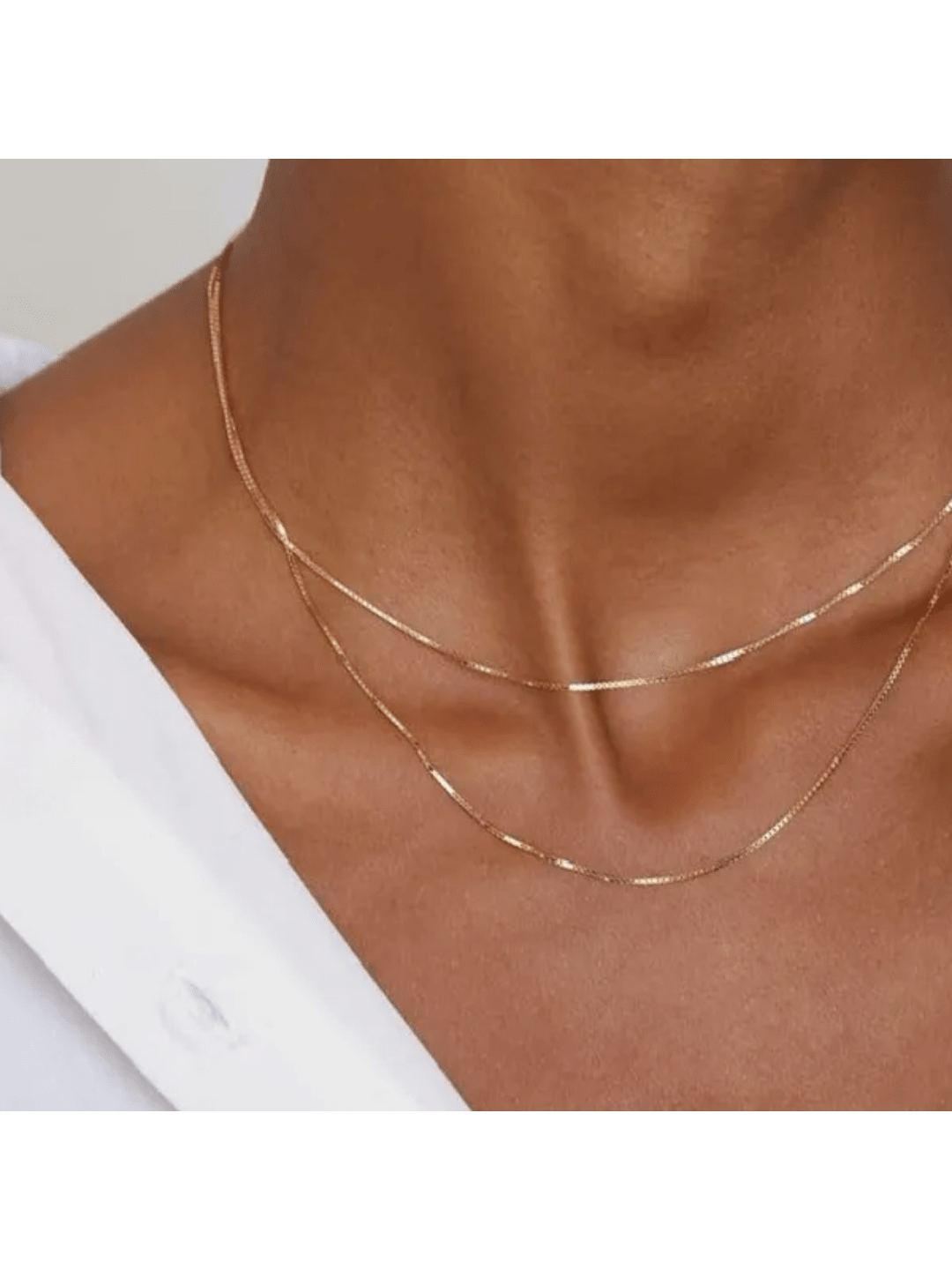 COLAR DUPLO VENEZIANA BANHO DE OURO Cor:Dourado