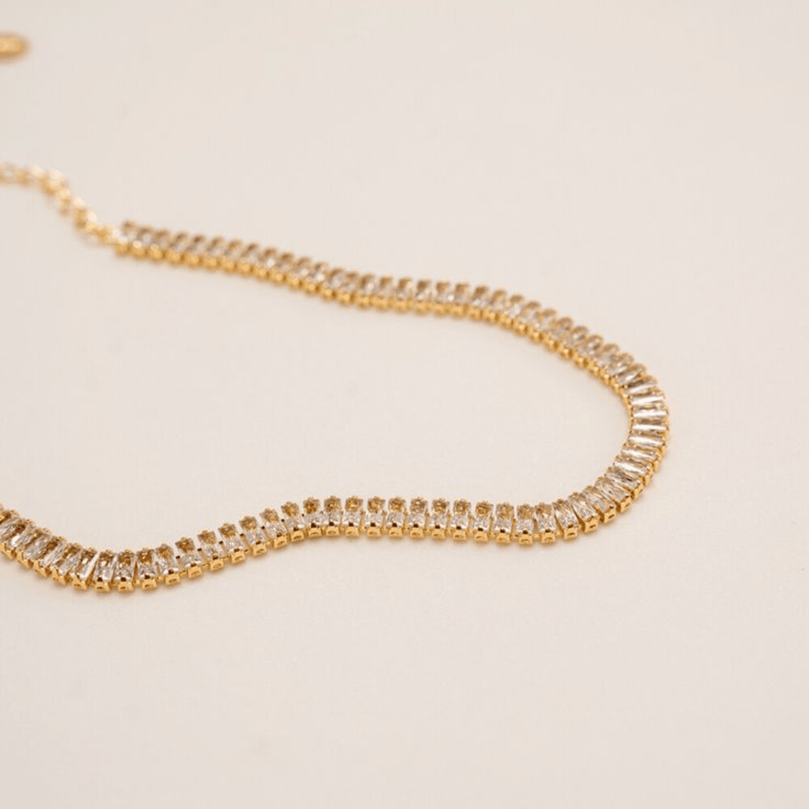 CHOCKER RAFAS DOURADO CRISTAL DE ZIRCÔNIA