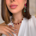 KIT COLAR BRINCO E ANEL KIEV MENTA COM PINK Cor:PINK COM MENTA