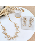 KIT COLAR BRINCO BRACELETE MIRIAN WALL CRISTAL Cor:cristal