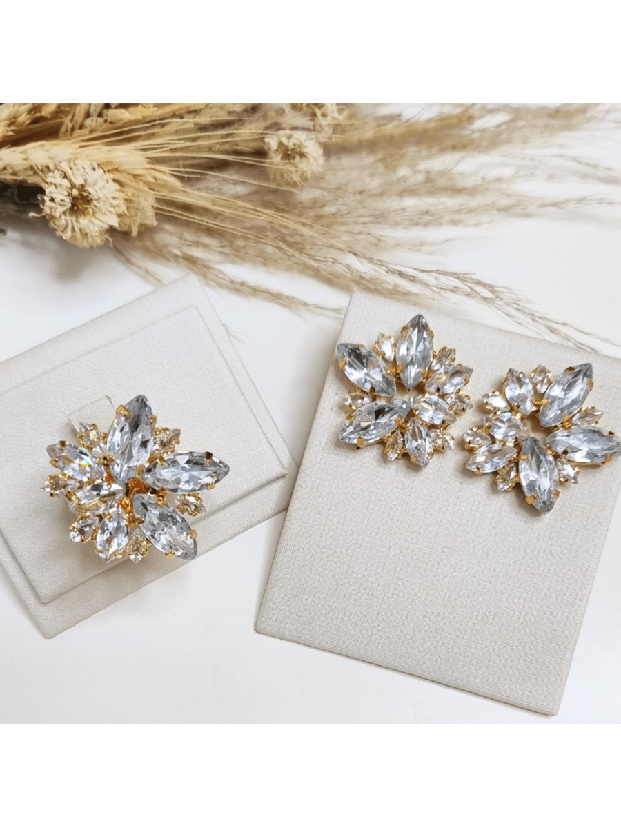 KIT ANEL E BRINCO HASSE CRISTAL Cor:cristal