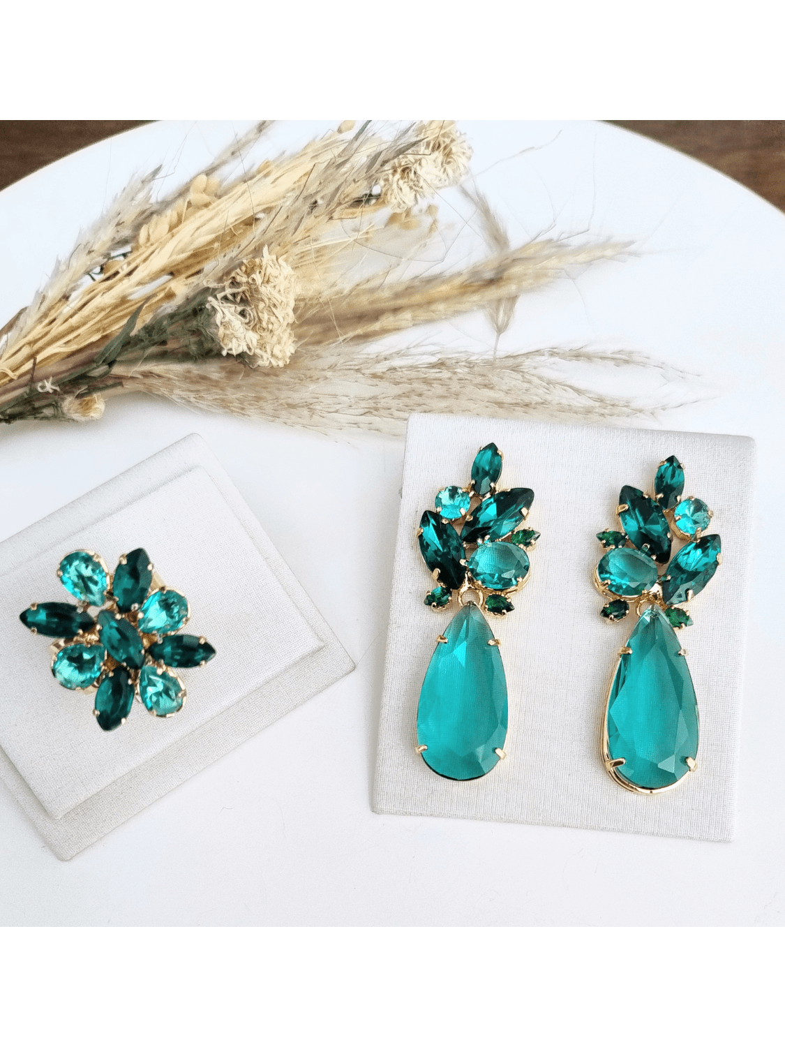 KIT ANEL COM BRINCO ADRIANA TONS DE VERDE Cor:TONS DE VERDE