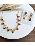 KIT COLAR COM BRINCO MIRIAN PRINCES TONS TERRA Cor:Castanho
