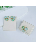KIT ANEL E BRINCO LUCIANE MENTA DE ZIRCONIA Cor:MENTA