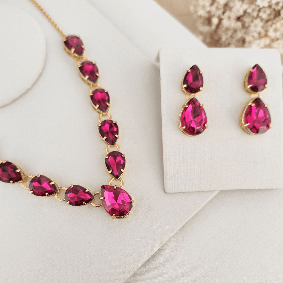 KIT COLAR COM BRINCO MONICA PINK Cor:Pink