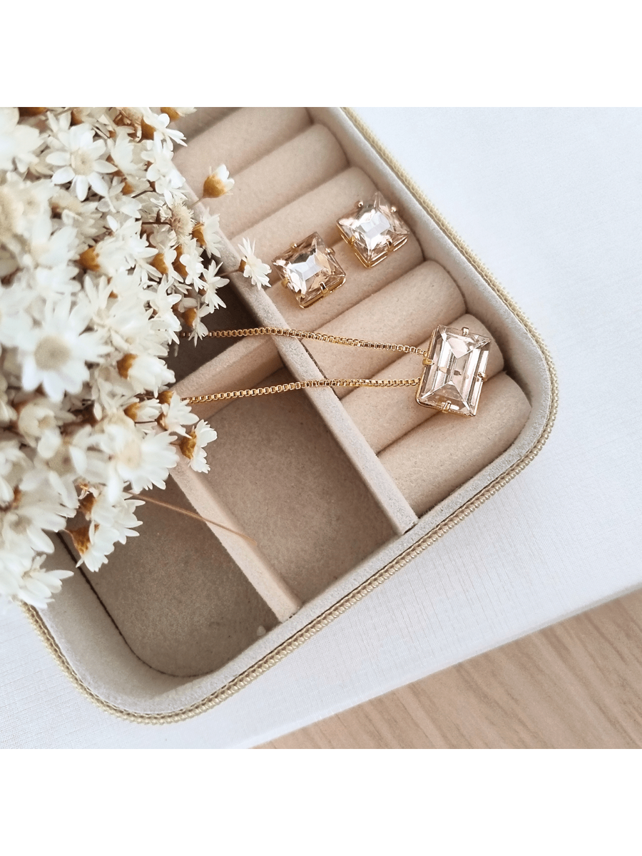 KIT COLAR COM BRINCO MEL Cor:NUDE