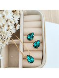 KIT COLAR COM BRINCO GOTINHA ESMERALDA Cor:ESMERALDA