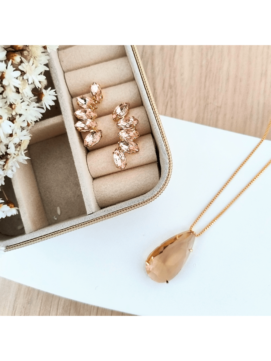 KIT COLAR COM BRINCO MILLER NUDE Cor:NUDE
