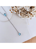 GRAVATINHA V E V MINI DE ZIRCONIA BANHO PRATA Cor:Azul bebê