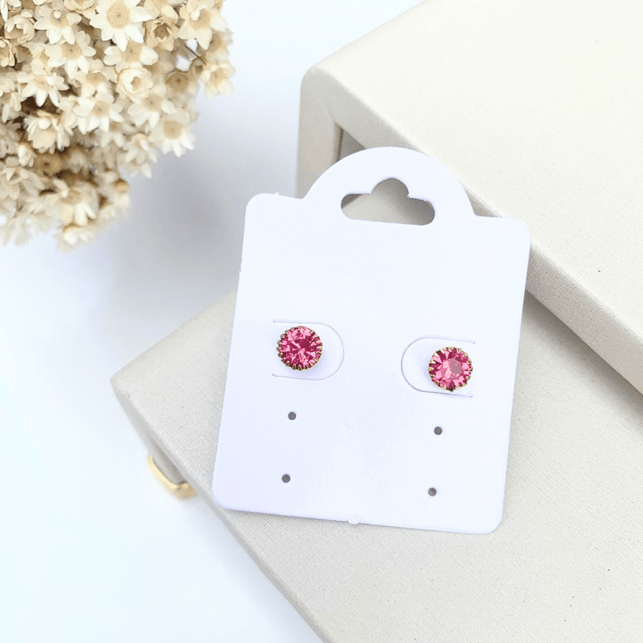 BRINCO PEQUENO ZIRCONIA THALASSA BANHO PRATA Cor:Pink
