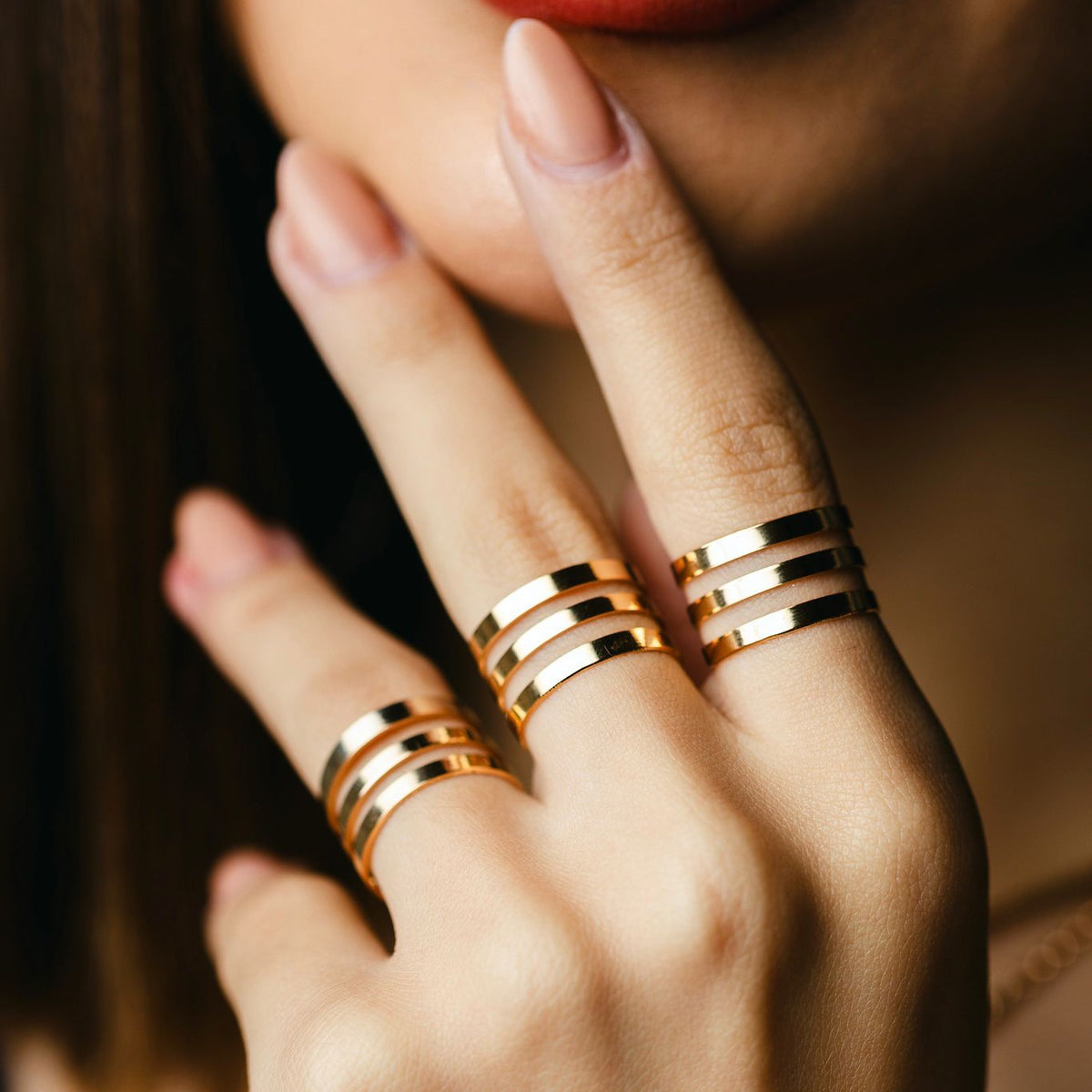 Anel 3 Fios Ajustável Dourado ( Unidade)
