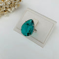 Anel Diamond Verde de Zirconia Tamanho 17 Banho de Prata