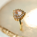 Anel Solitário Coração de Zircônia Cristal Cravejado Dourado Tamanho:22