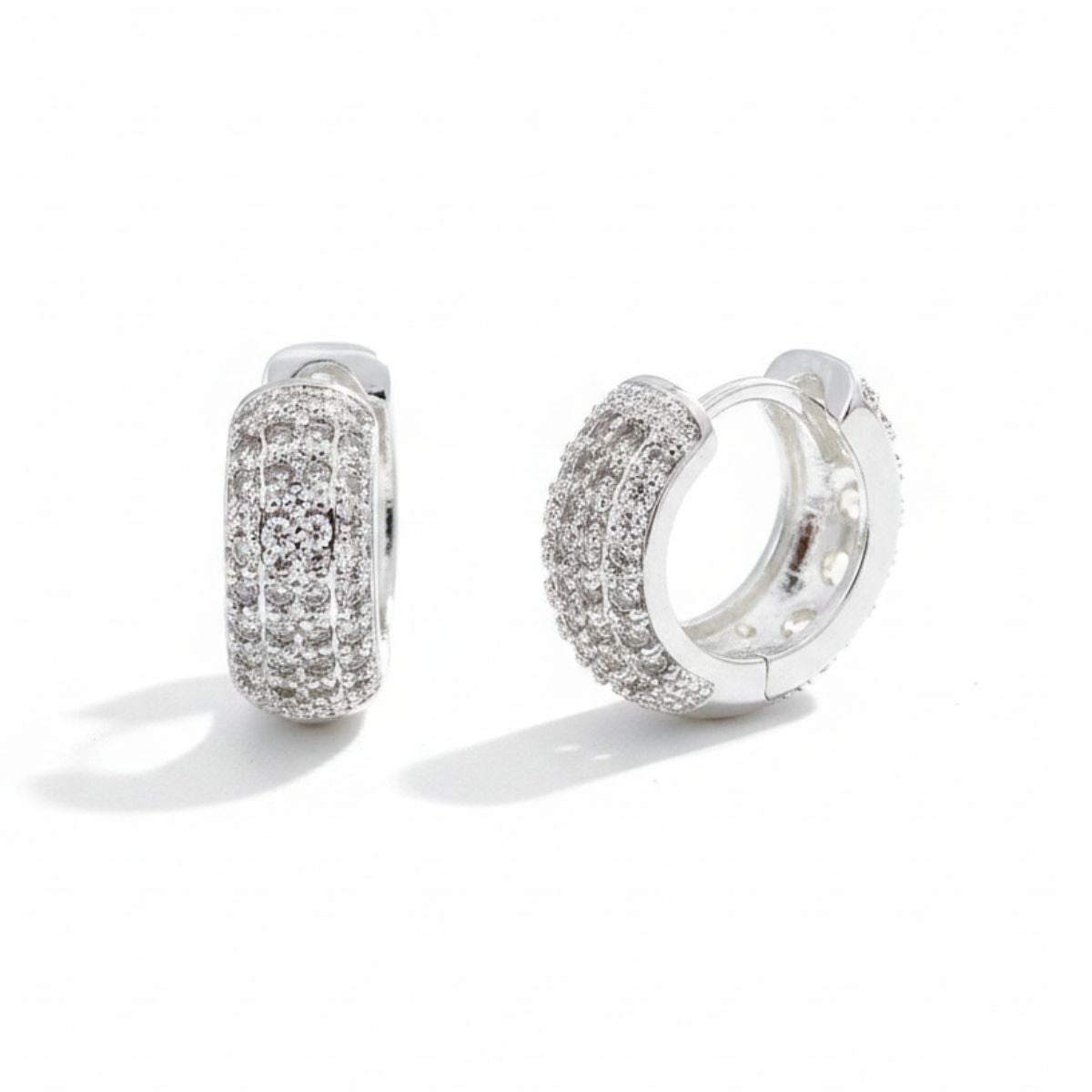 Argola de Zircônia 5 Camadas Prata