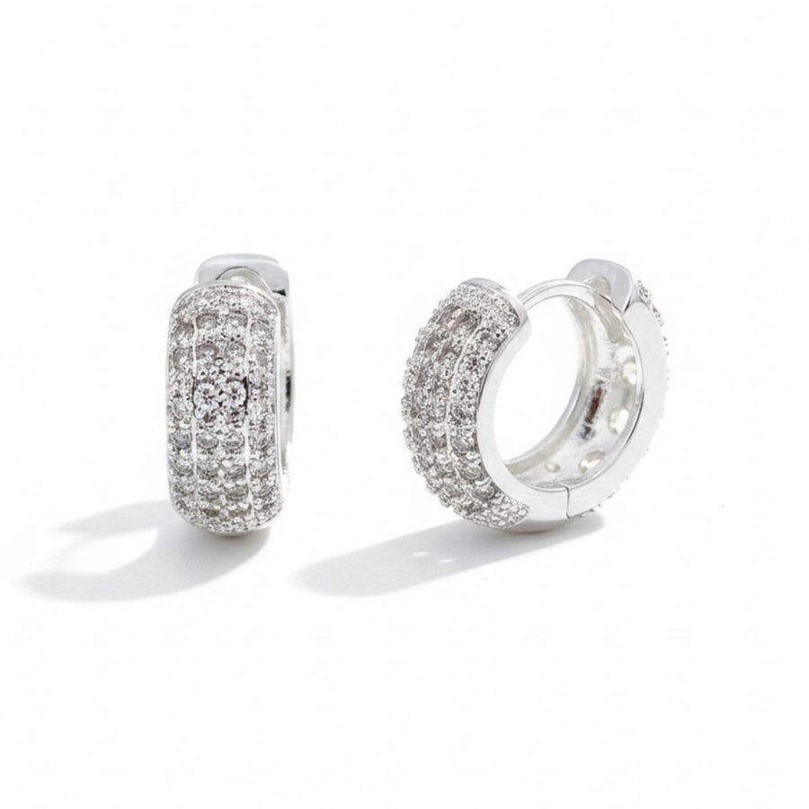 Argola de Zircônia 5 Camadas Prata