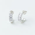 Argola de Zircônia Cristal Lady Prata