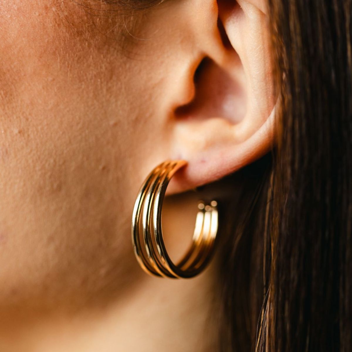 Argola Tripla Dourado