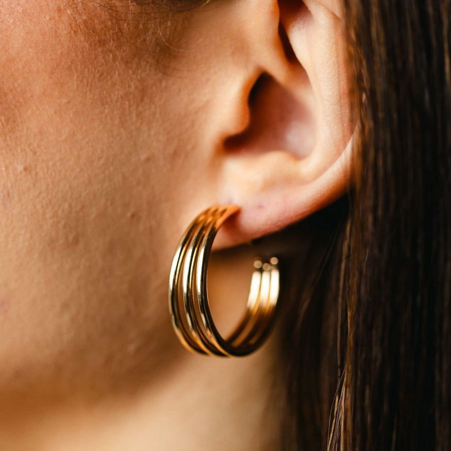 Argola Tripla Dourado