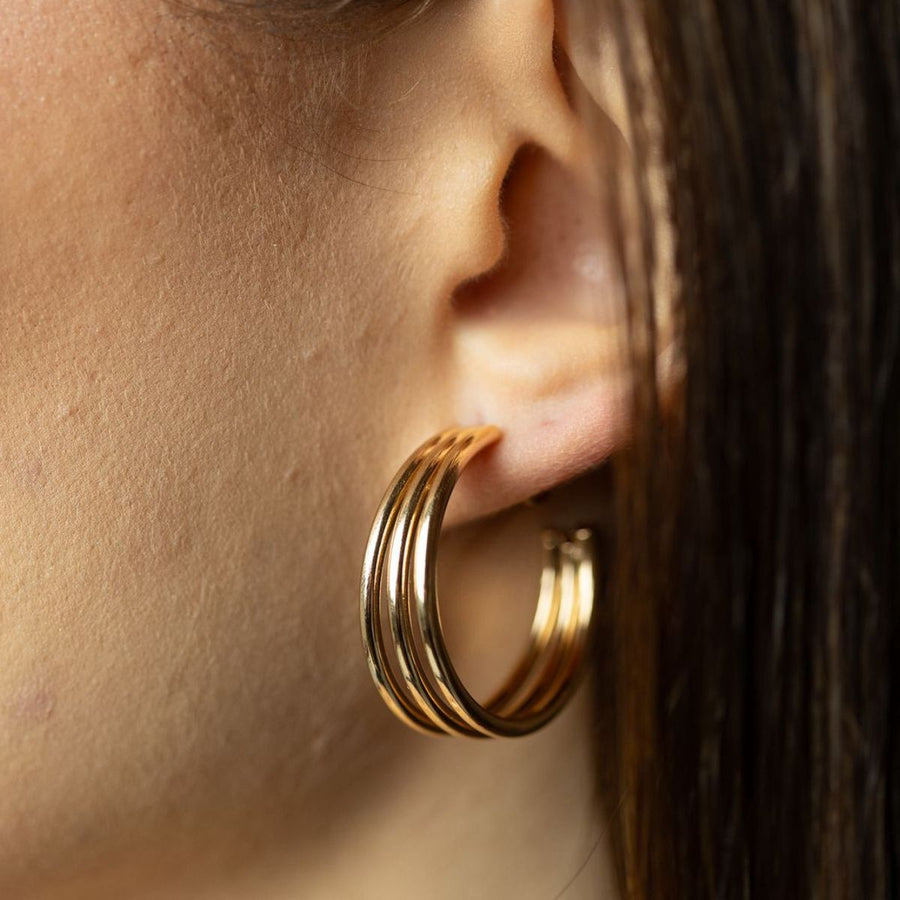 Argola Tripla Dourado