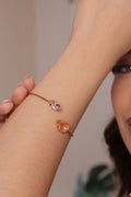 Bracelete 2 Gotas Nude de Zircônia