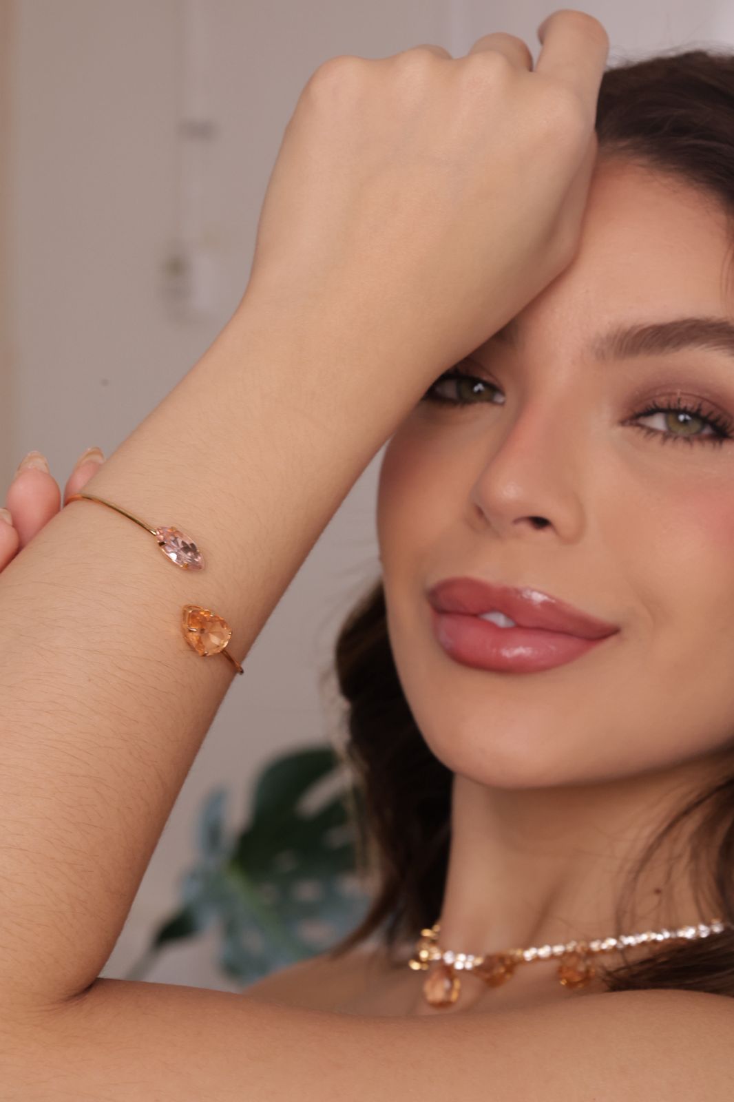 Bracelete 2 Gotas Nude de Zircônia