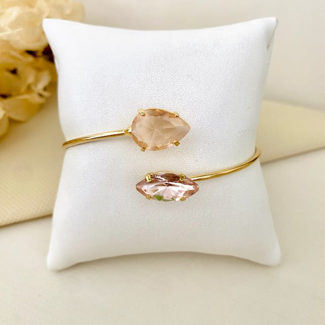 Bracelete 2 Gotas Nude de Zircônia