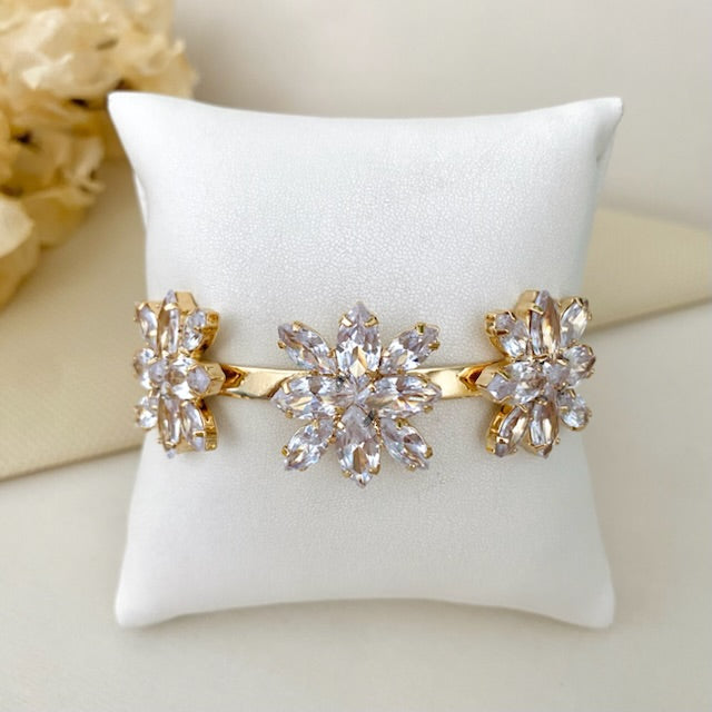 Bracelete Dália de Zircônia Cristal Dourado