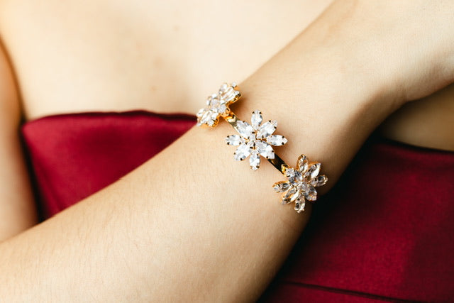 Bracelete Dália de Zircônia Cristal Dourado