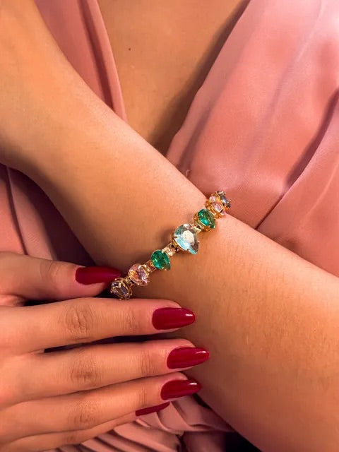 Bracelete Gota Luciana de Zircônia Collor Dourado
