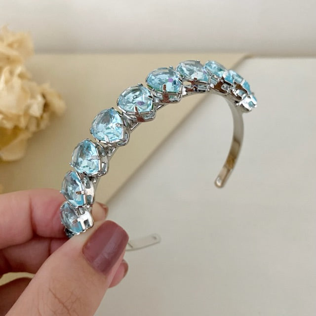 Bracelete Gotinha Alice de Zircônia Azul Serenety Prata