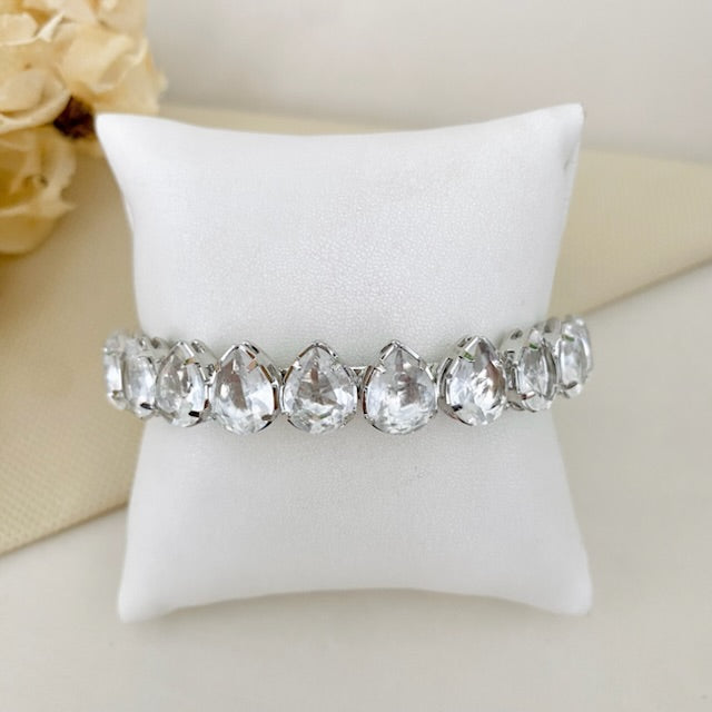 Bracelete Gotinha Alice de Zircônia Cristal Prata