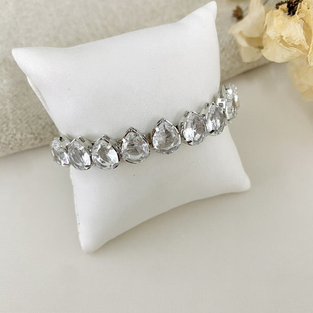 Bracelete Gotinha Alice de Zircônia Cristal Prata