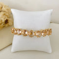 Bracelete Oval Zinnia de Zircônia Nude Dourado