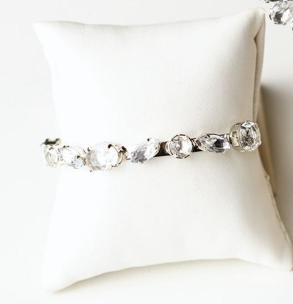 Bracelete Ajustável Urze de Zircônia Cristal Banho Prata