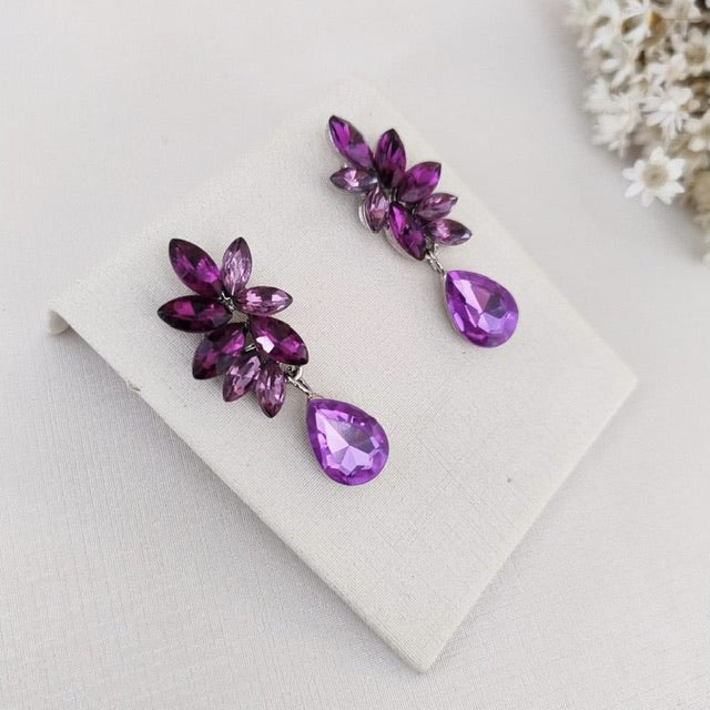 Brinco de Pedraria Roxo Danny Prata