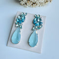 Brinco de Pedraria Jasmine Tons de Azul em Zircônia