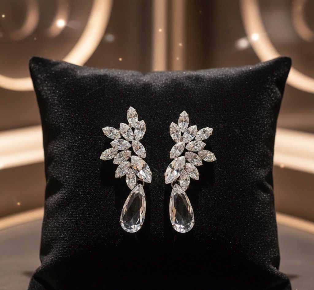 Brinco Diane de Zircônia Cristal | Banho de Prata