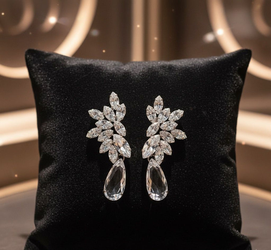 Brinco Diane de Zircônia Cristal | Banho de Prata