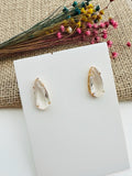 Brinco Gota Palita Cristal Dourado