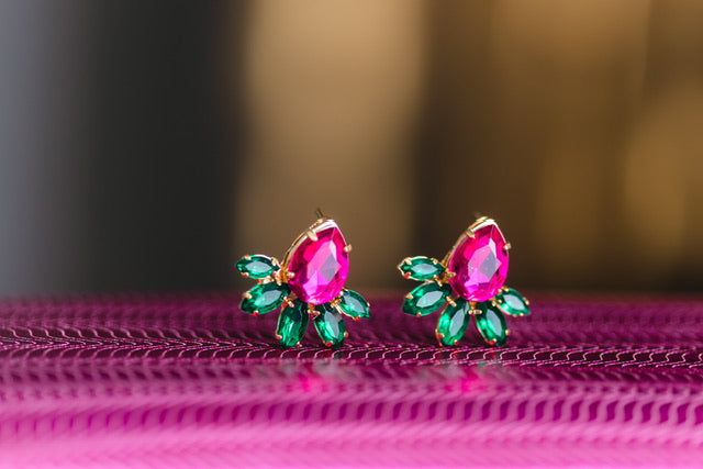 Brinco Jack Rosa Pink com Verde