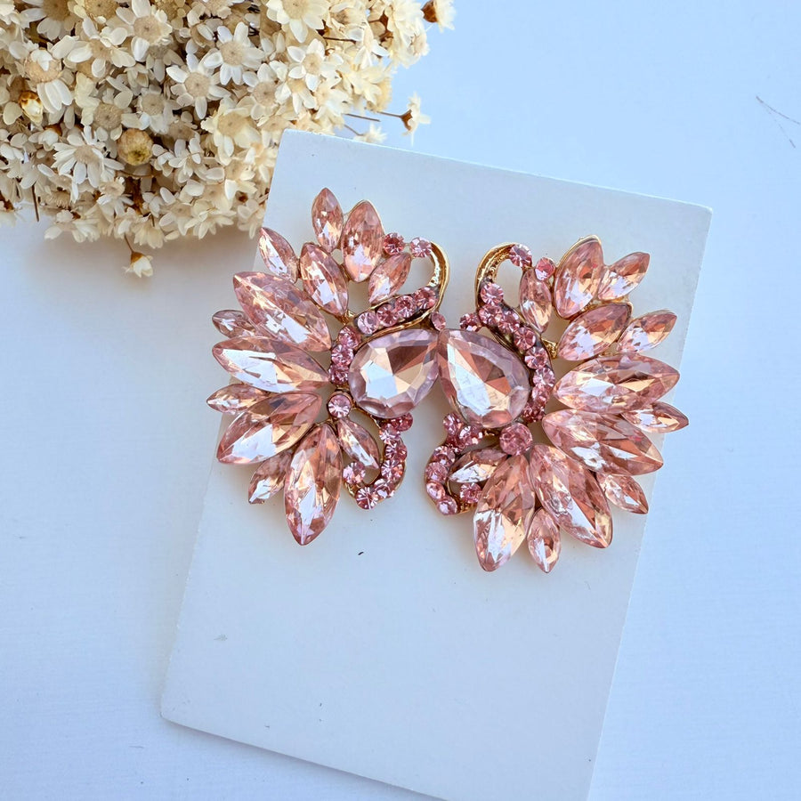 Brinco Mello de Pedraria Nude Rosé Dourado