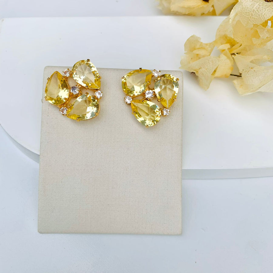 Brinco Zircônia Amarelo Dourado Summer