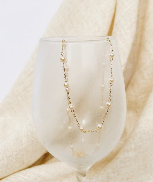 Choker de Corrente em Pérolas