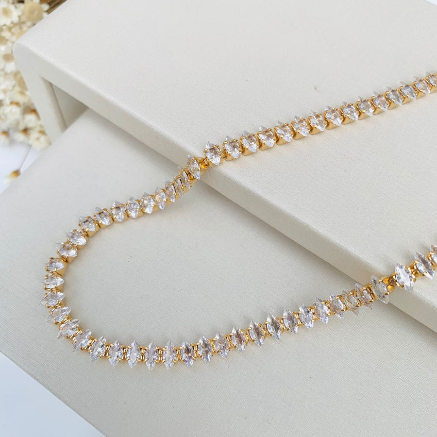 Choker de Zircônia Navete Cristal