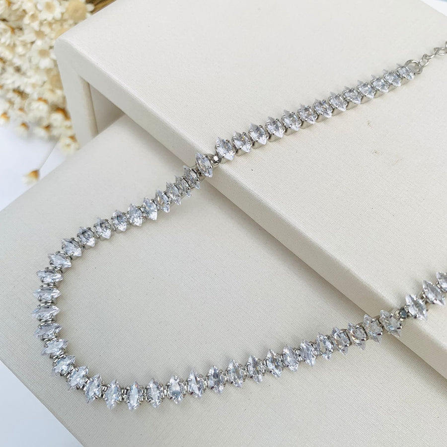 Choker de Zircônia Navete Cristal