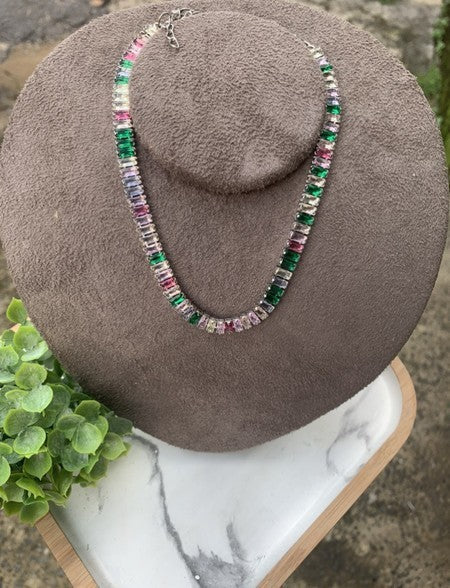 Choker de Zircônia Rafas Colorida