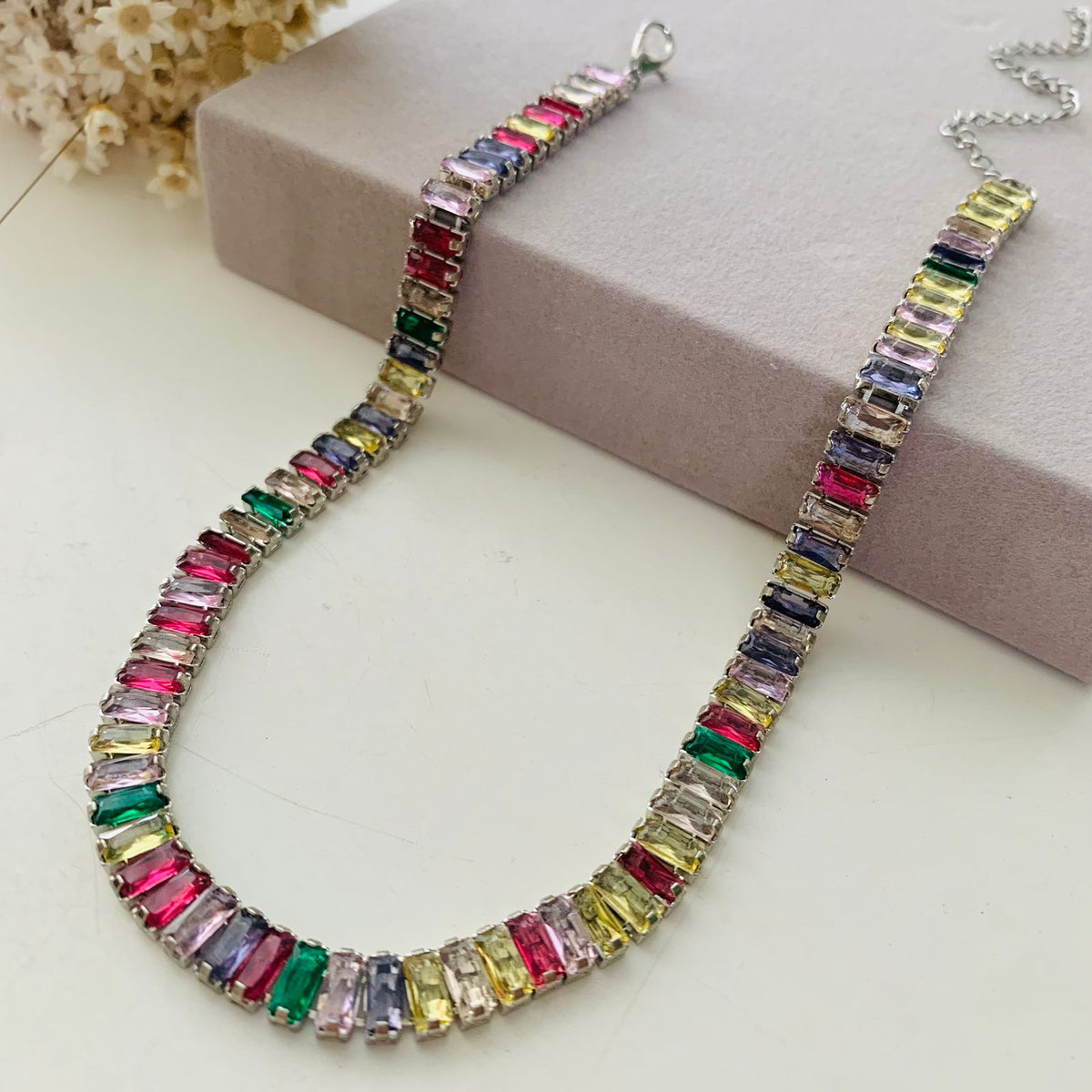 Choker de Zircônia Rafas Colorida