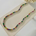 Choker Colorido fino de Zircônia Banho de PRATA